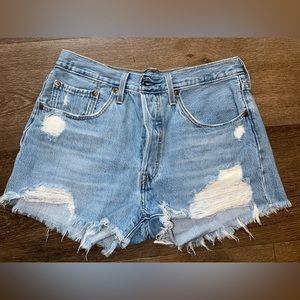 Levi’s 501 Distressed Denim Shorts